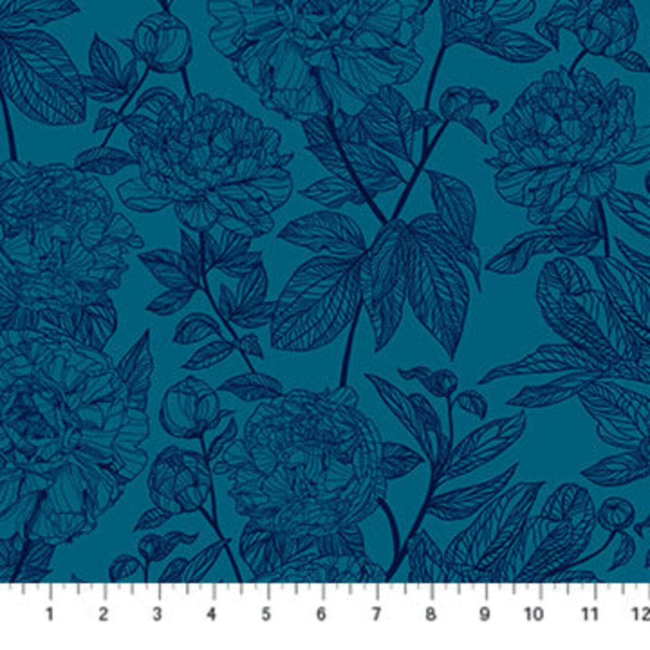 Fabric Northcott Anna Maria Ocean Peony Indelible by the Quarter Yard AMT1003-47L